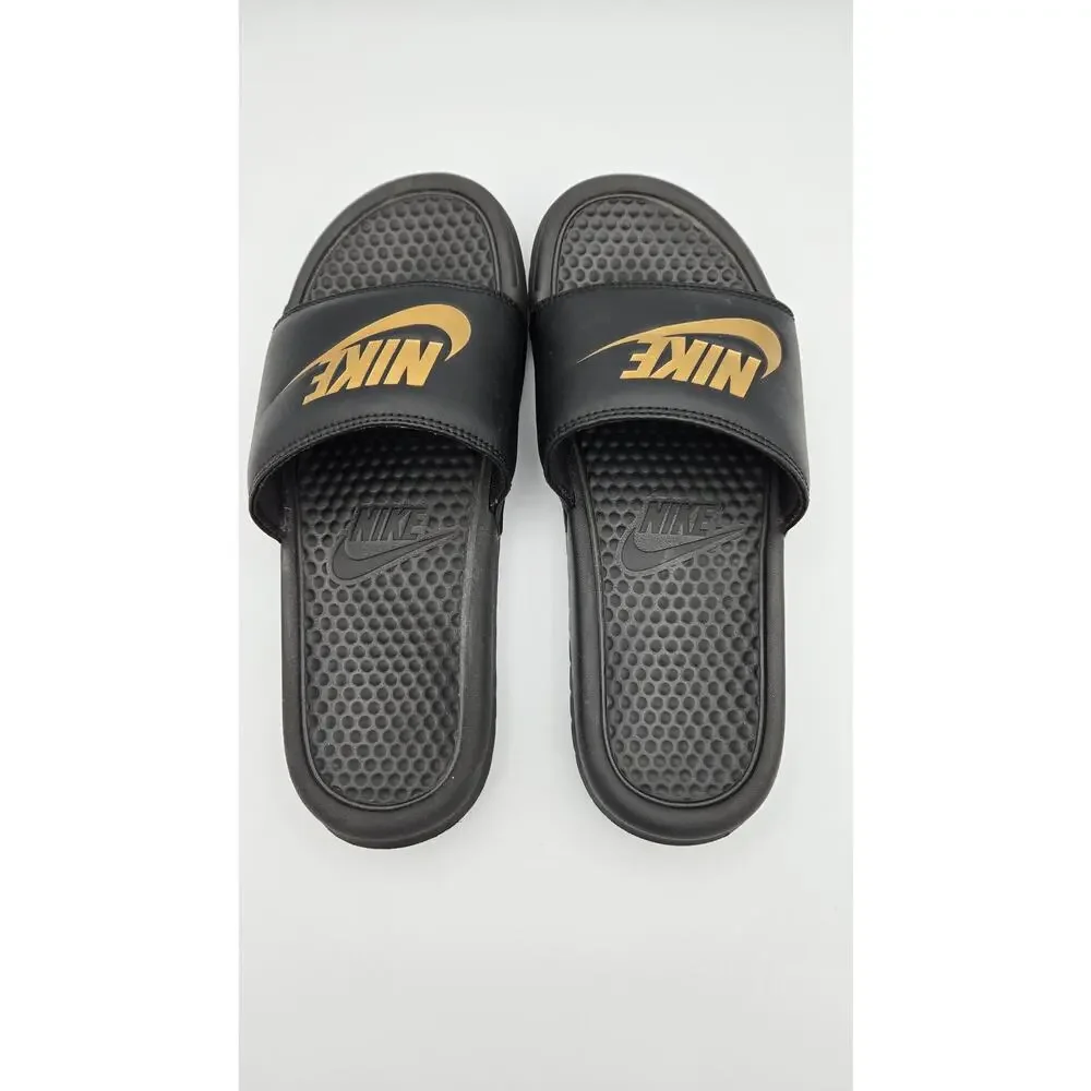 Nike Benassi JDI Slides – Black/Gold – Men’s 7 / Women’s 8.5